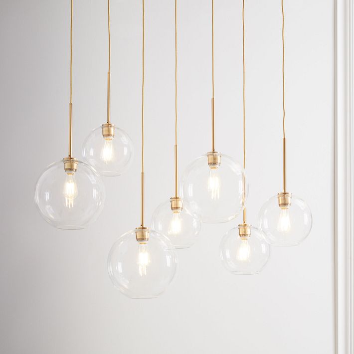 Sculptural Glass 7 Light Globe Chandeliernull