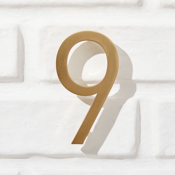 Modernist House Numbers - Antique Brass