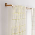 Cotton Canvas Line Lattice Curtain (Set of 2) - Horseradish / Stone White