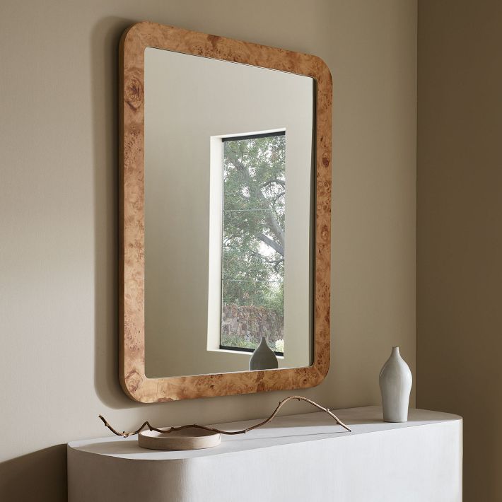 Burled Wood Wall Mirror