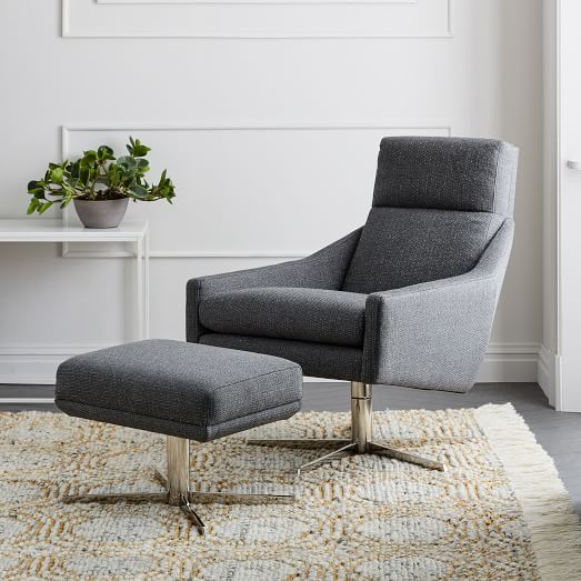 West elm hemming cheap leather swivel armchair