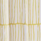 Cotton Canvas Line Lattice Curtain (Set of 2) - Horseradish / Stone White