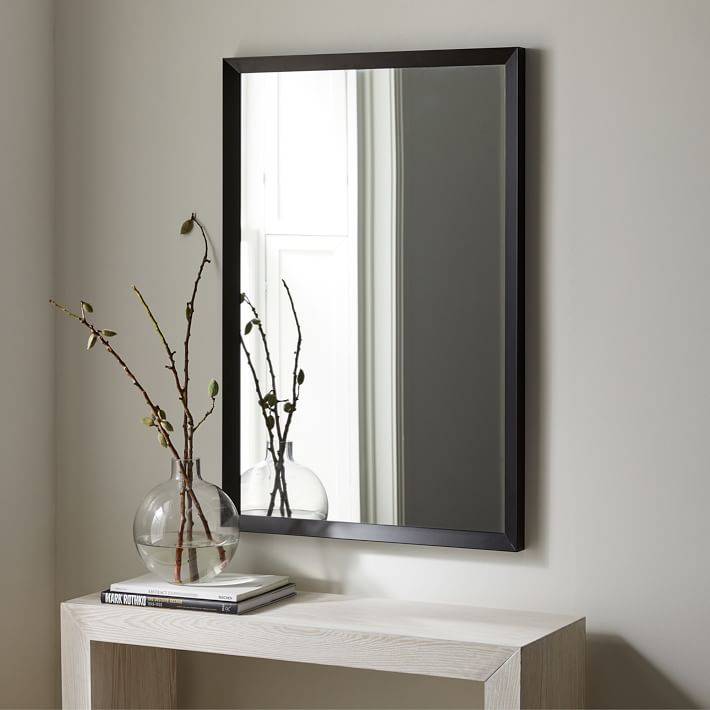 Thick Frame Metal Rectangle Wall Mirror - 24&quot;W x 36&quot;H