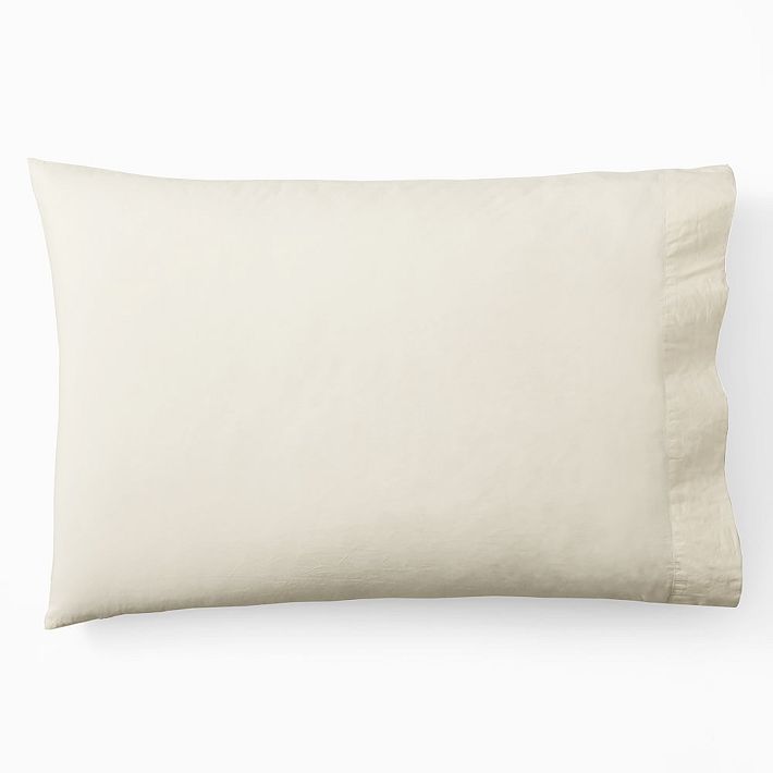 Organic Washed Cotton Percale Pillowcases (Set of 2)