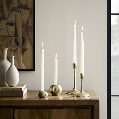 Vintage Brass Candle Holders — counter-space