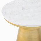 Marble Topped Pedestal Side Table (20&quot;)