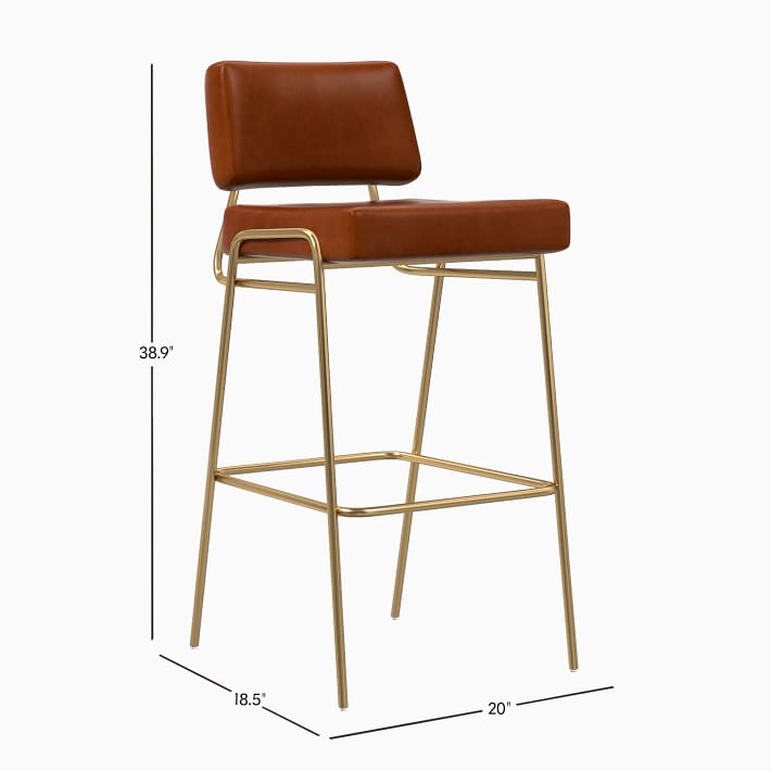 West elm 2025 leather barstool