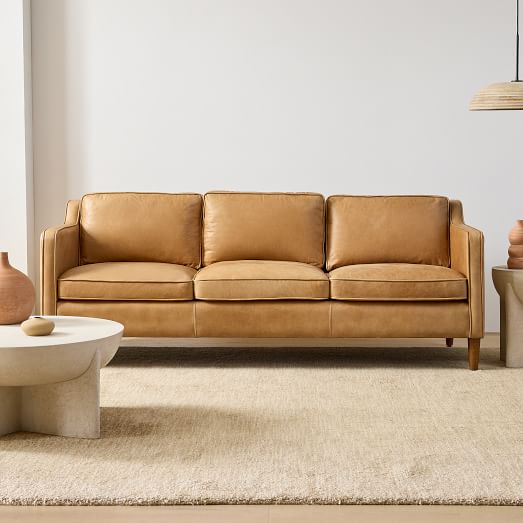 West elm dekalb leather store sofa reviews