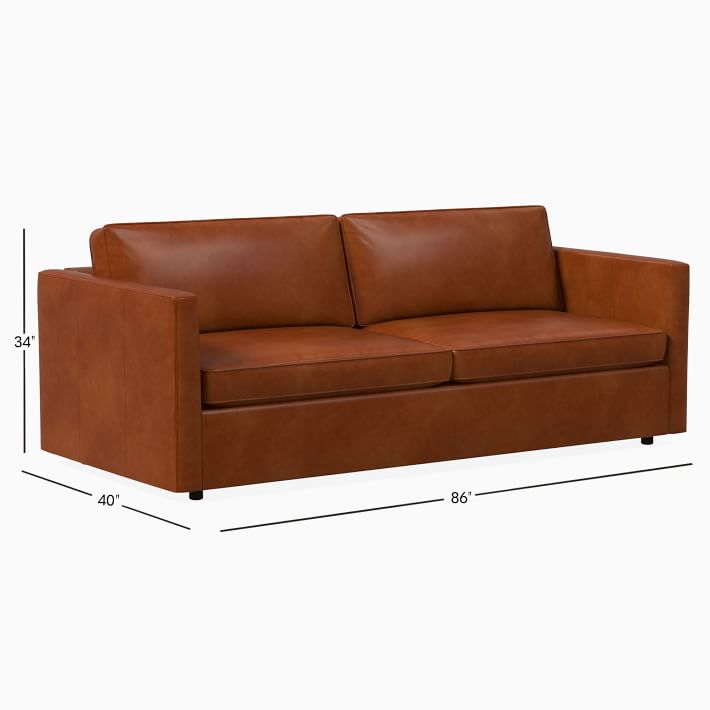 West elm henry 2024 leather sofa