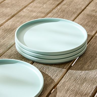 Buy West Elm Set of 4 Straight-Sided Stoneware Salad Plates, White Color  Home & Kitchen