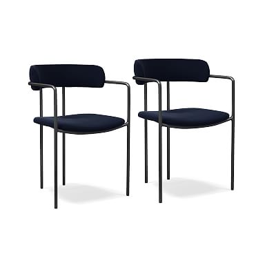 West elm blue online dining chairs