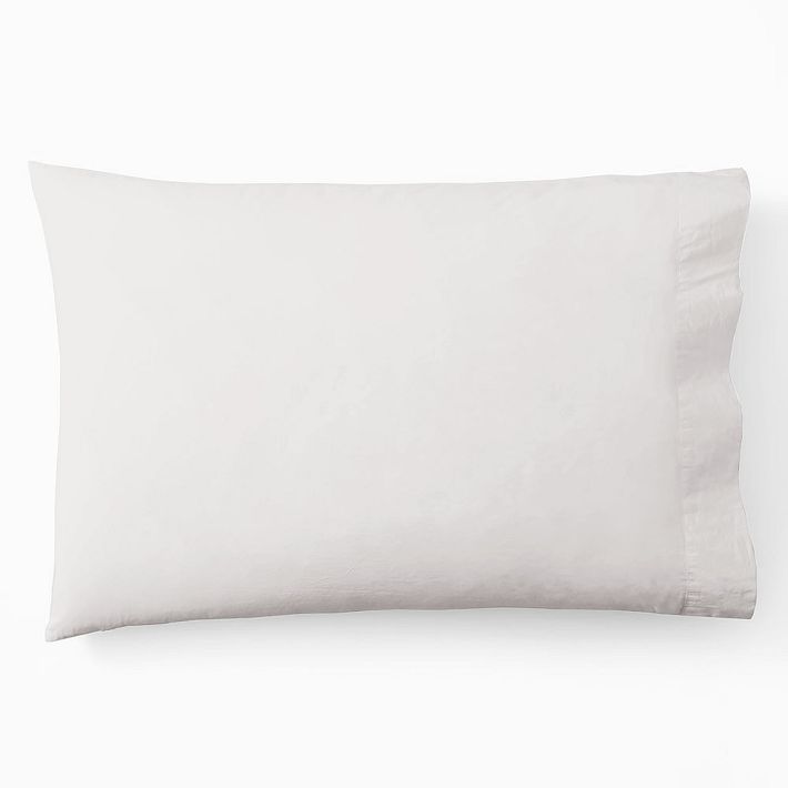 (Frost Gray) Organic Washed Cotton Percale Pillowcases