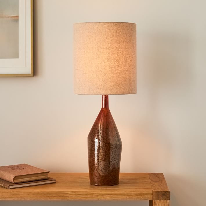 Asymmetry Ceramic Table Lamp (31&quot;) - Reactive Rust