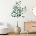 Faux Potted Olive Tree &amp; Curved Round Planter Bundle