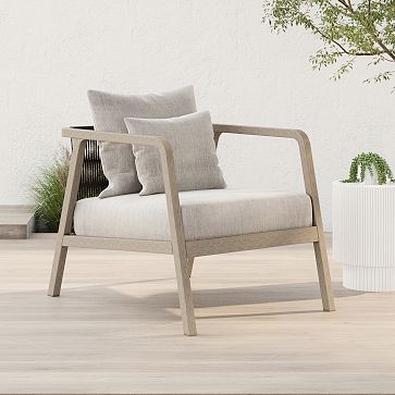 Numa Outdoor Chair, Weathered Gray, Stone Gray, West Elm