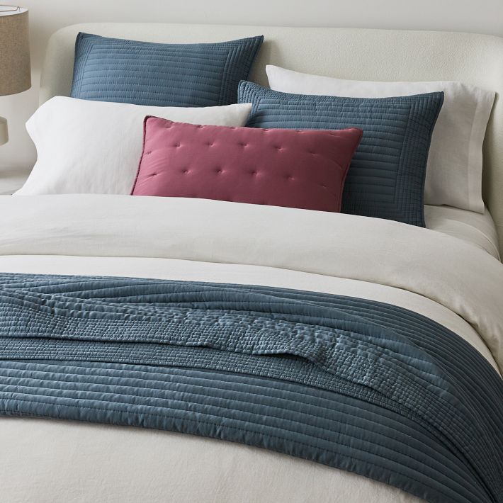 Silky TENCEL™ Pick Stitch Quilt & Shams West Elm