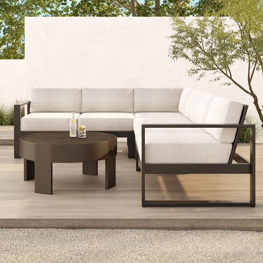 Portside Aluminum Outdoor 4Piece LShaped Sectional (121") West Elm