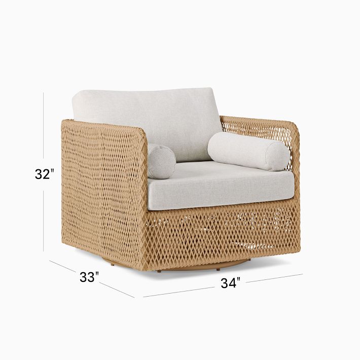 West elm outdoor swivel outlet chair