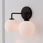 Sculptural 2-Light Globe Sconce - Milk