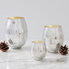 Silver Crackle Glass Candles - Balsam and Cedar