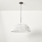 Wicker Dome 28&quot; Pendant (White) - Clearance