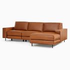 Axel Motion Reclining Leather 3-Piece Reclining Chaise Sectional (108&quot;)