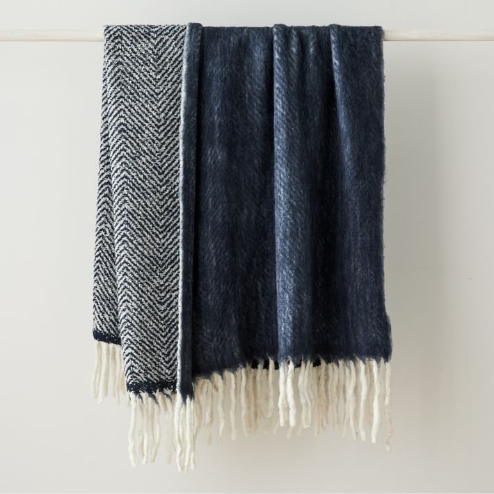 Brushed Herringbone Throw - West Elm