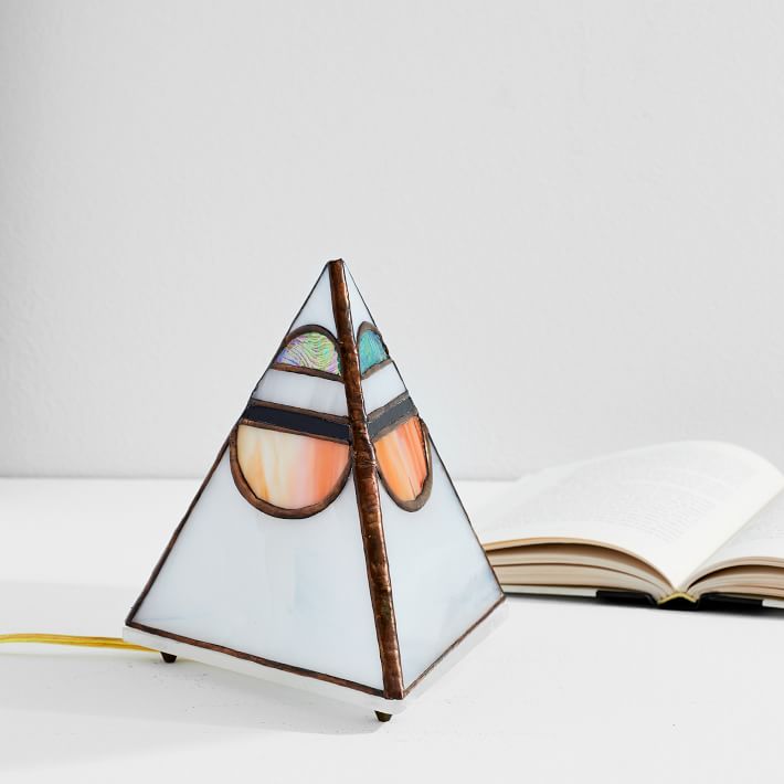 Friend of All Small Tabletop Pyramid Lamp - Moonrise Sunset