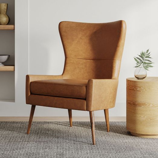 West elm hemming cheap leather swivel armchair