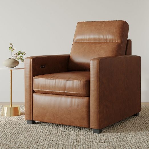 Slim leather deals recliner