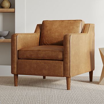 West elm leather accent shop chair