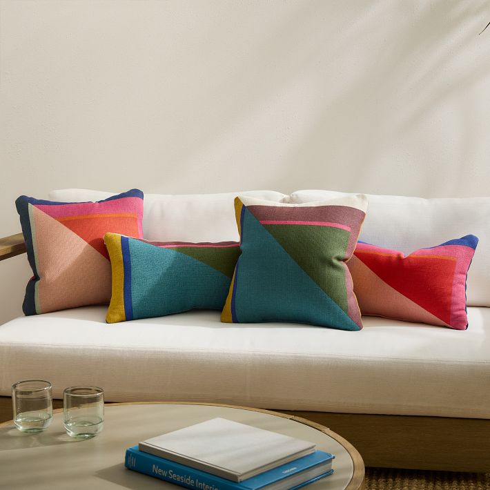 Split Colorblock Indoor/Outdoor Pillow