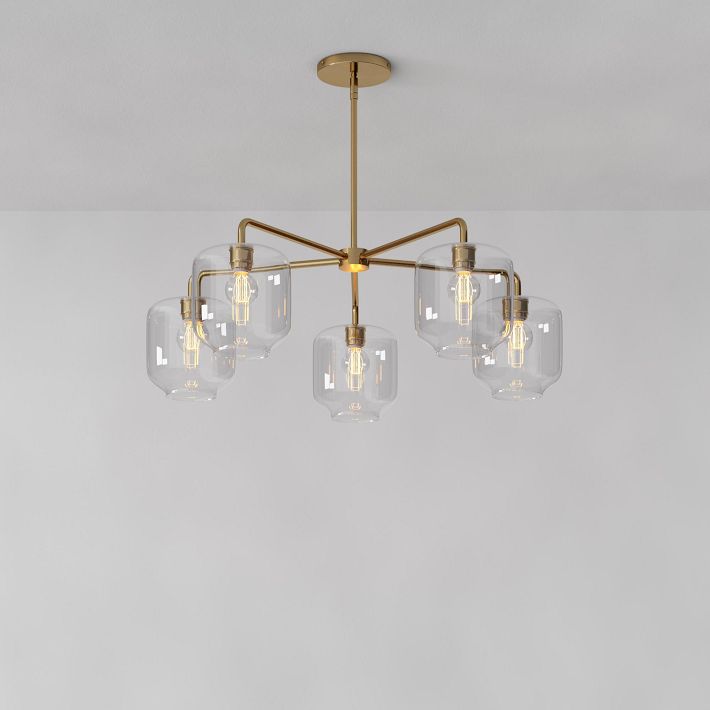 Sculptural Glass 5-Light Globe Chandelier (37–39)