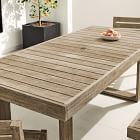 Portside Wood Outdoor Dining Table (76.5&quot;), Benches &amp; Dining Chairs Set