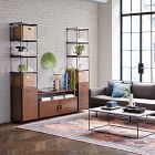 Foundry Narrow Bookcase &amp; Console Set - Dark Walnut