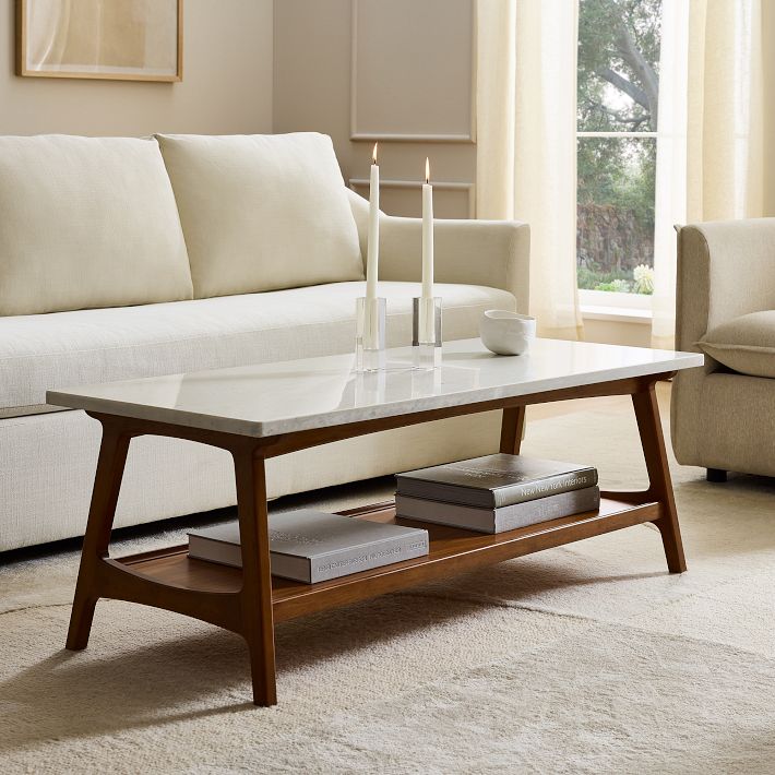 Chadwick Mid-Century Rectangle Coffee Table, Modern Living Room Furniture