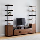 Foundry Narrow Bookcase &amp; Console Set - Dark Walnut