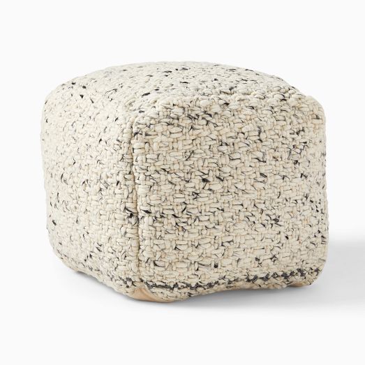 Marled Texture Chunky Pouf West Elm