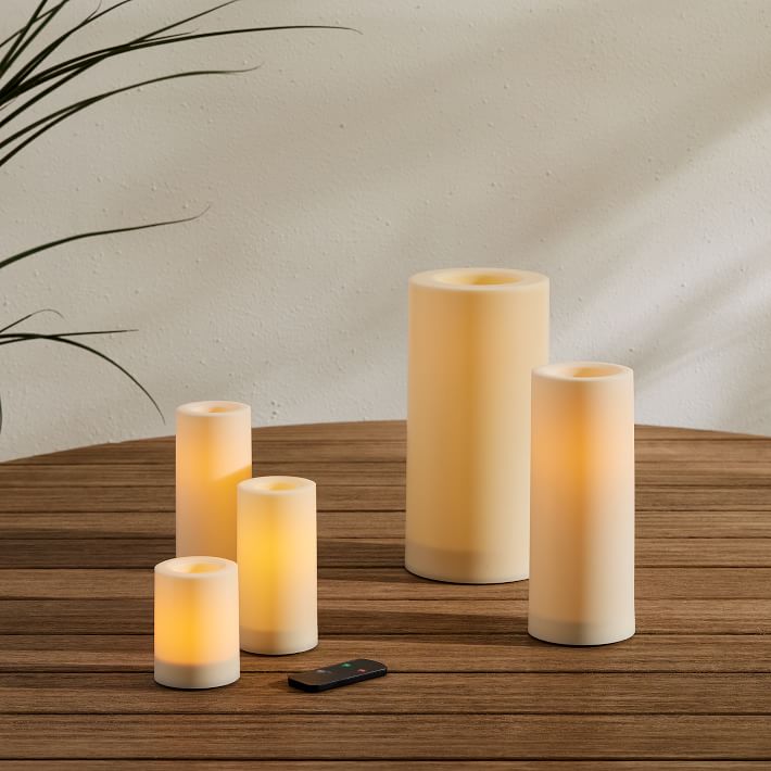 Indoor/Outdoor Flat Top Basic Candle - Ivory