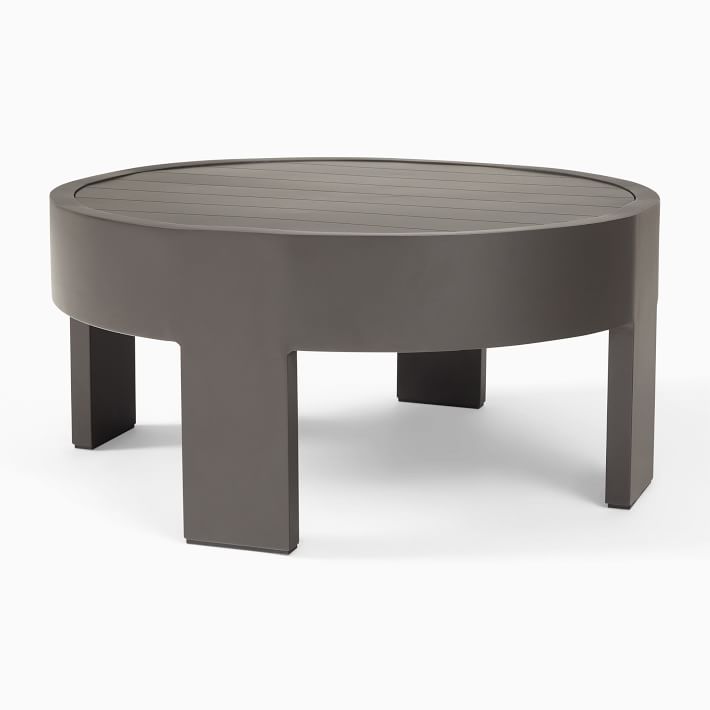 Dark Charcoal Metal Oval Coffee Table, Halden