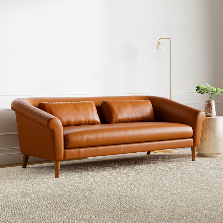 Parlor Leather Sofa (60&quot;&ndash;82&quot;)