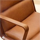 Cooper Leather Swivel Office Chair w/ Wood Arms