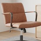 Cooper Mid-Century Leather Swivel Office Chair