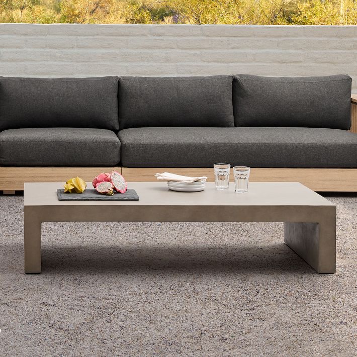 Concrete Waterfall Rectangle Coffee Table (60&quot;)