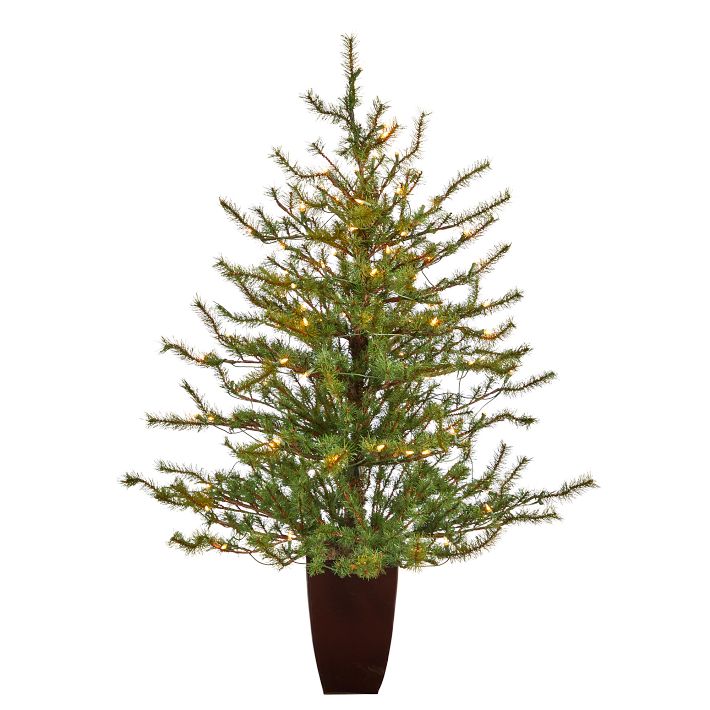 Pre-Lit Faux Potted Vancouver Mountain Pine Tree