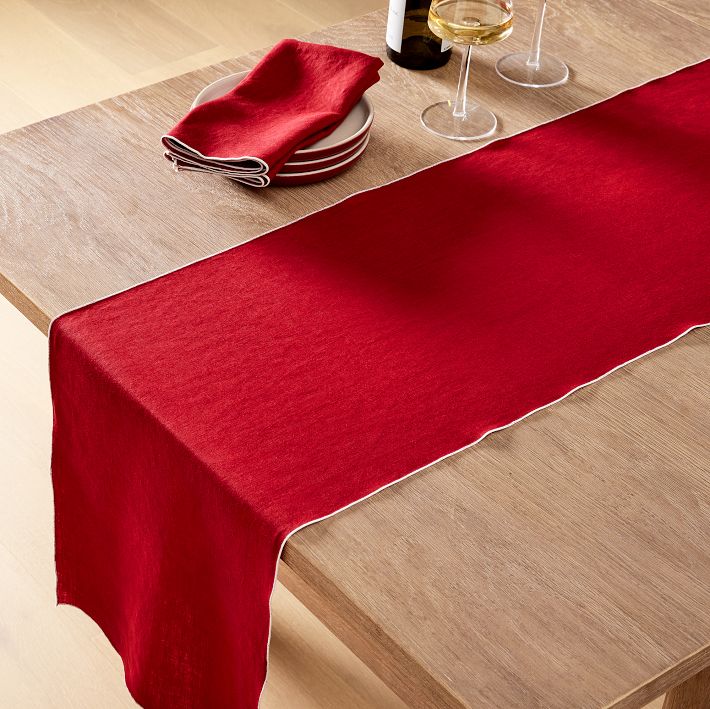 Merrowed Edge Linen Table Runner West Elm