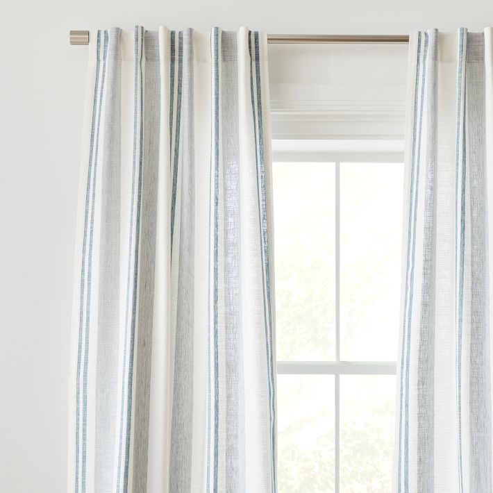 Textured Luxe Stripe Linen Curtain