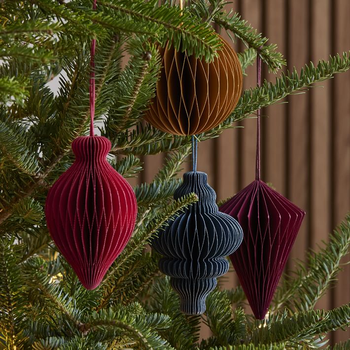 Jewel Tones Paper Ornaments (Set of 4)