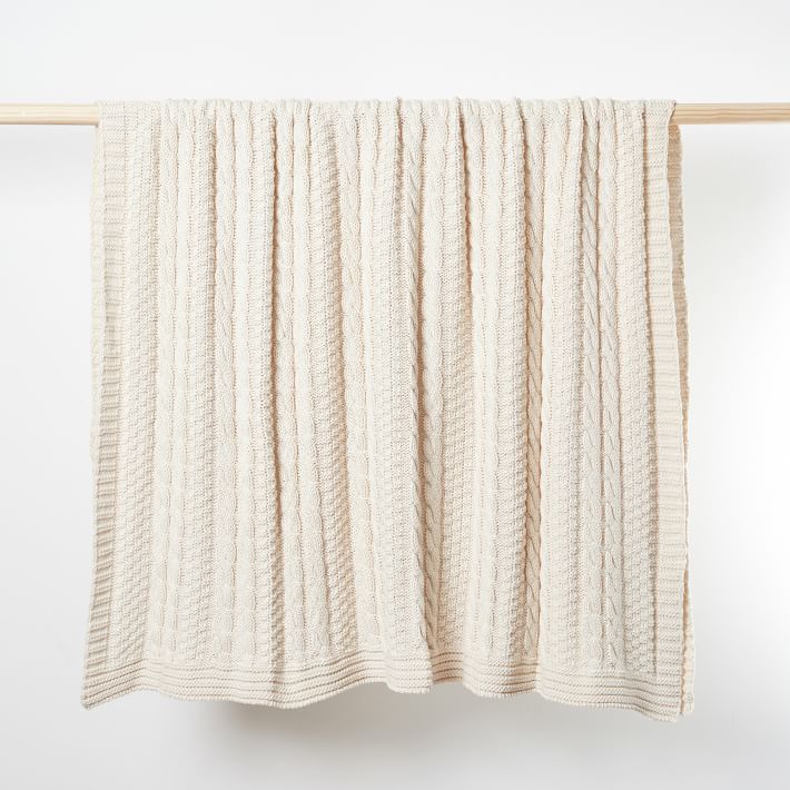 Made*Here New York Cotton Fisherman Knit Throw