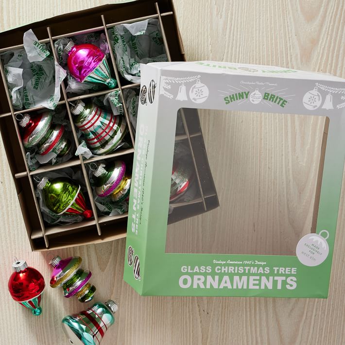 Shiny-Brite&#8482; Colored Glass Shape Ornaments (Set of 9)